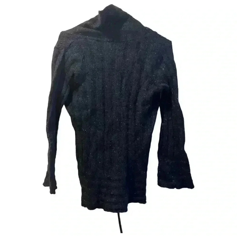 Margaret O'Leary Navy Cardigan Sweater Size Medium Center Button - Picture 6 of 8